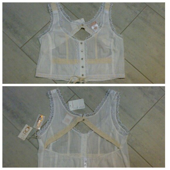 LaRok Tops - Vintage NVT Romantic Crop Top LaROK With Lace and Open Back. S -M